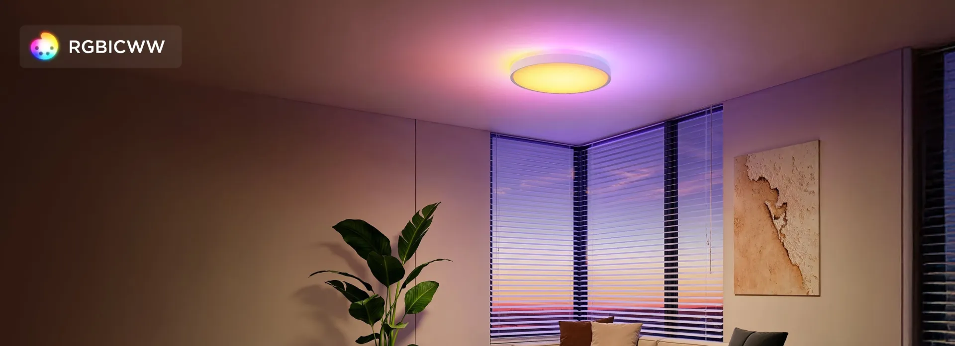 Efecto de iluminación plana y colorida
