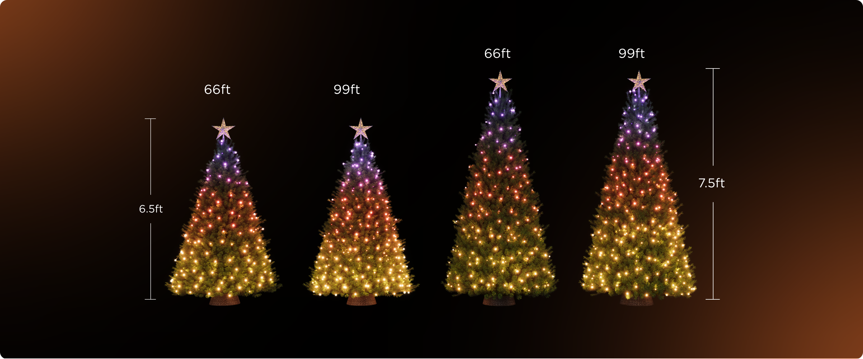 Elige el tamaño ideal para tus luces de guirnalda navideñas